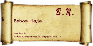 Babos Maja névjegykártya